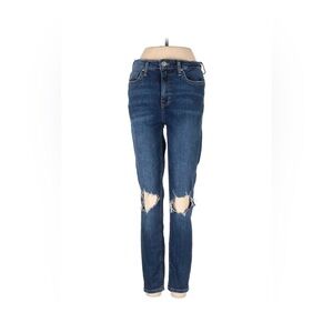 Free People Blue Skinny Distressed Jeans